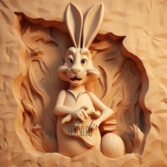 Bugs Bunny 4 3d stl модель для ЧПУ